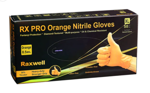 lot 40 image: Raxwell Disposable Orange Nitrile Gloves, Size Small - 100 PCS Box - Case of 10