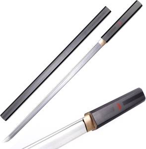 lot 49 image: Hejiu Sword Real Steel with The Uchiha Family Logo Handmade Katana Anime Cosplay Sword, 39in L, Black