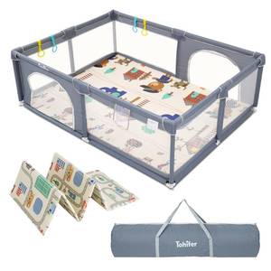 lot 64 image: Tohifer Playpen with Mat - Grey