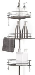 lot 65 image: Bino Tension Pole Corner Shower Caddy