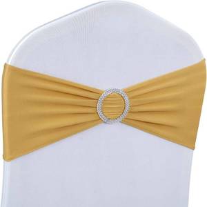lot 68 image: Babenest Spandex Chair Sashes Bows - Mustard Yellow - Approx. 50