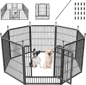 lot 83 image: Mr IRONSTONE Dog Playpen with Anti Rust Surface, 8 Foldable Panels, DP01, 32 Inch Height