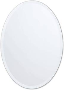lot 85 image: Frameless Oval Mirror for Entryway, H-WKMI51-71T - 20in W x 27in H