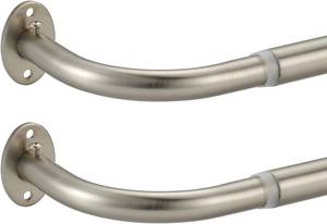 lot 88 image: Kemmie 2 Pack Room Darkening Wrap Around Curtain Rods, Single Window Rod 34 inch Telescoping Drapery Rod, 48-84 inch, Matte Nickel