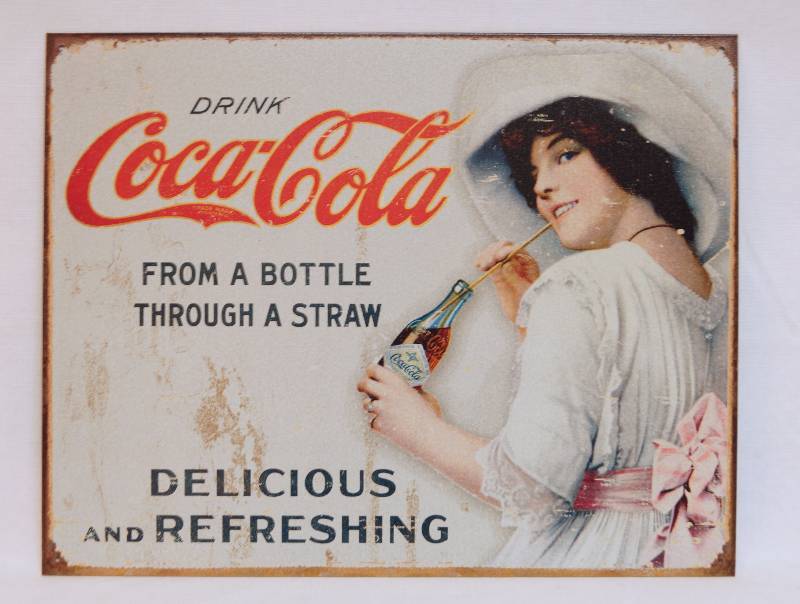 lot 9280 image: Nostalgic Tin Sign - Coca-Cola - 12.5 x 16 - NEW
