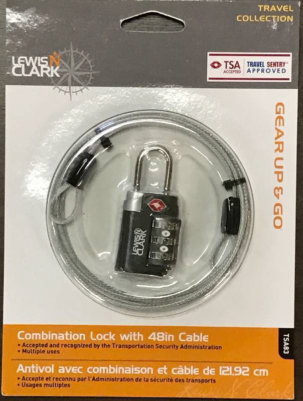 lot 3012 image: (NEW) Lewis N Clark (TSA ACCETED) Combination Lock with 48 Cable