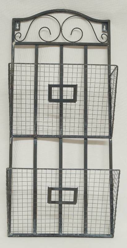 lot 9056 image: Decorative Metal Hanging File Organizers