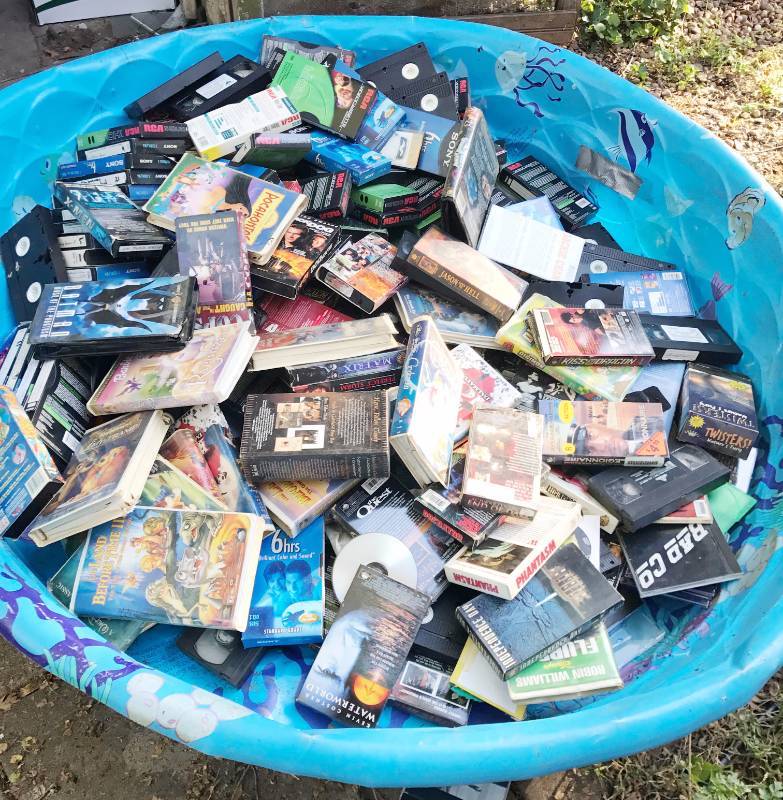 lot 1011 image: Swimming Pool FULL of VHS Movies and 1 Box FULL of VHS Movies - ALL FOR ONE BID