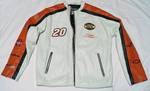 ATTN NASCAR FANS - Here's your jacket!  MENS LEATHER - TONY STEWART #20 Sponsor Embroidered Leather Jacket - VERY NICE!!! Mens Size Large by WILSONS LEATHER