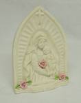 Ceramic Madonna and Child - Outer Shell for Lamp- (inside light pieces missing) This is very pretty! & Set of 9 small ceramic white plates