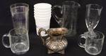 Lot of Glassware, Butler County Community College Cups and Vintage Metal Creamer Container