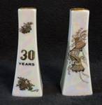 30th Anniversary - Salt and Pepper shakers - pearlized and gold. Very pretty! Wedding Bells decorative