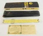 Vintage Pickett All Metal Slide Rule - Ruler - with Case, Box & Guarantee / Registration Card