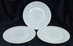 3 White Dinner Plates - Milk Glass