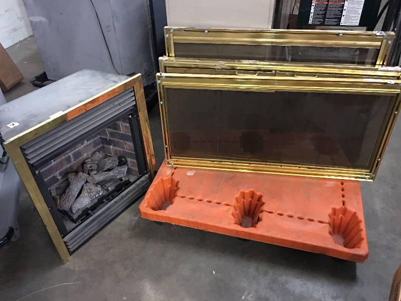 lot 74 image: GAS LOG FIREPLACE AND FIREPLACE GLASS SCREENS