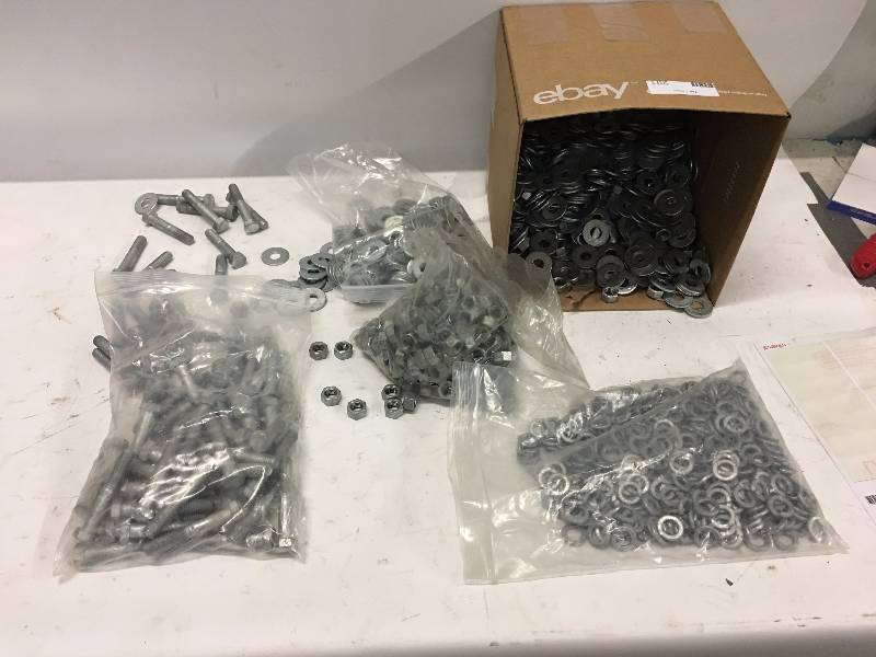 lot 201 image: LARGE LOT OF NUTS, LOCK WASHERS, WASHERS AND BOLTS