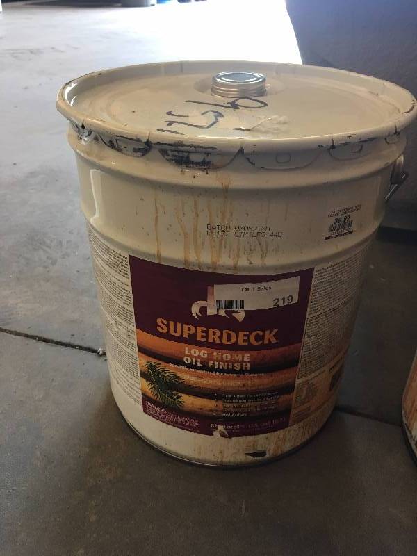 lot 219 image: SUPERDECK LOG HOME OIL FINISH  -  5 GAL. PAIL