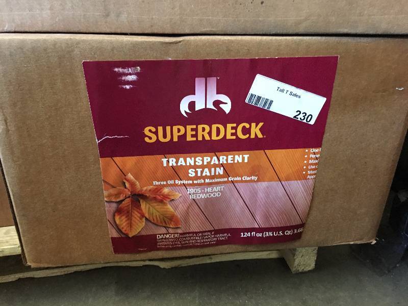 lot 230 image: SUPERDECK TRANSPARENT STAIN - 4 GALLONS