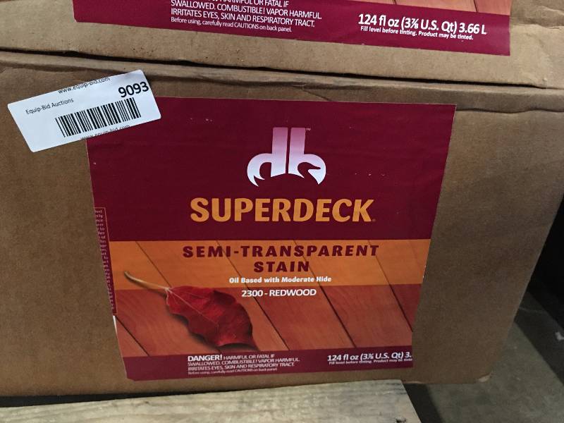 lot 9093 image: SUPERDECK SEMI-TRANSPARENT STAIN - 4 GALLONS  2300 REDWOOD