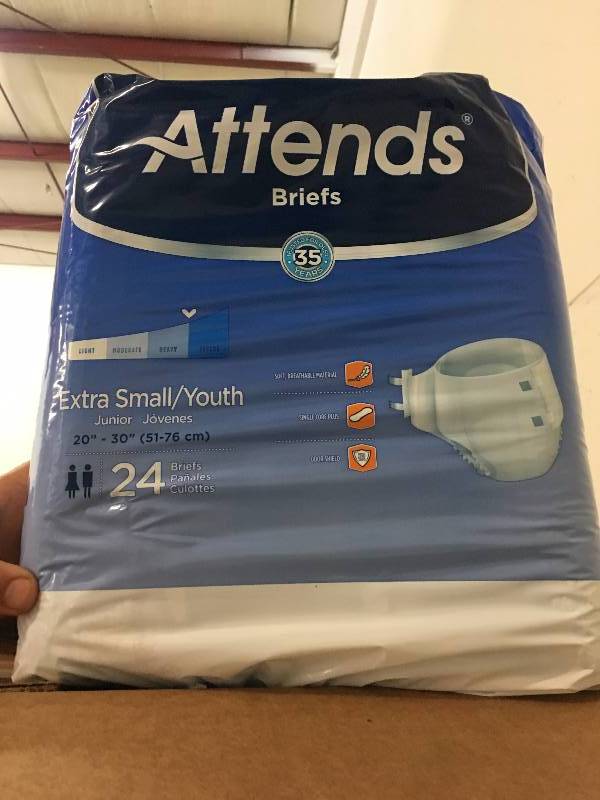 lot 392 image: CASE OF ATTENDS PAMPERS BRIEFS - EXTRA SMALLYOUTH