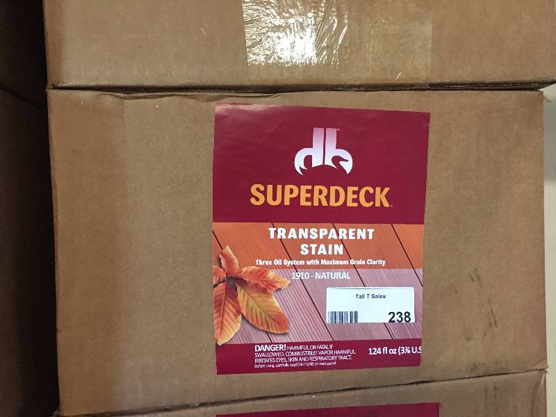 lot 239 image: SUPERDECK TRANSPARENT STAIN - 4 GALLONS
