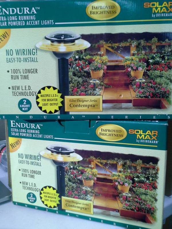 lot 8453 image: Brinkmann 822-0407-2 Contempra Solar Accent Light Set, Black, 2-Pack (2 boxes)