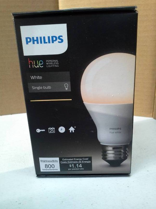 lot 8463 image: Philips 455295 Hue White E26 A19 LED Bulb (Hue Bridge Required)