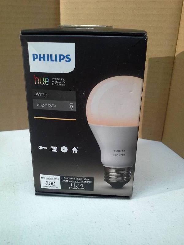 lot 8464 image: Philips 455295 Hue White E26 A19 LED Bulb (Hue Bridge Required)