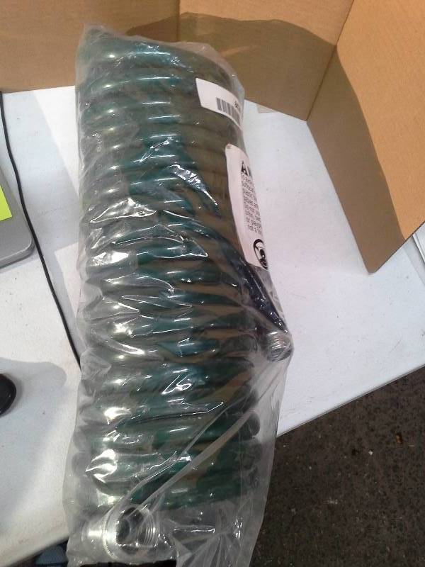 lot 8474 image: Plastair SpringHose PUW825B94H-AMZ Light Polyurethane Lead Free Drinking Water Safe Recoil Garden Hose, Green, 12-Inch by 25-Foot