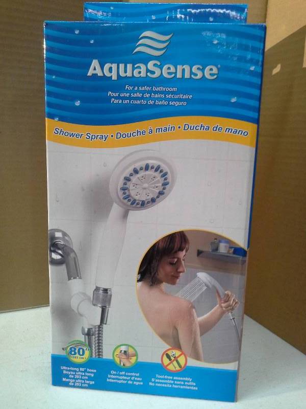 lot 8481 image: AquaSense Shower Spray with Ultra Long Stainless Steel Hose