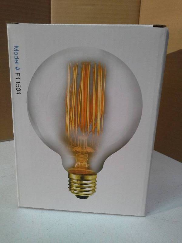 lot 8482 image: Bulbrite 134019 40W Nostalgic Edison Squirrel Cage-style Bulb