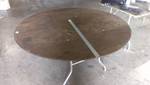 5' Round Table Made of Plywood With Steel Folding Legs
