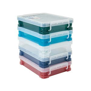 lot 1100 image: Super Stacker Document Boxes Assorted Colors 5 Pack