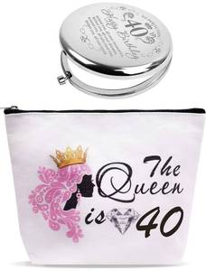 lot 1118 image: 40th Birthday Mirror, 40th Birthday Gifts for Women, 40th Birthday Compact Mirror, 40th Birthday Makeup Bag