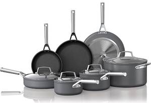 lot 1128 image: Ninja C39800 Foodi NeverStick Premium 12-Piece Cookware Set, Hard-Anodized, Nonstick With Spoon and Turner Set