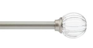 lot 1144 image: Home Expressions 58 IN Adjustable Glass Knob Curtain Rod - 28in x 48in