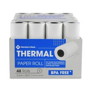 lot 1157 image: Members Mark Thermal Receipt Paper Rolls, 2 14in X 50in