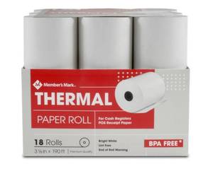 lot 1158 image: Thermal Paper Roll 18 Roll Pk