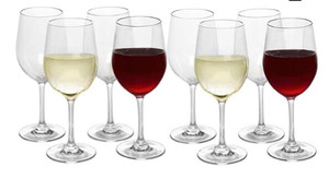 lot 3103 image: Unbreakable Stemmed Wine Glasses (Set of 8)