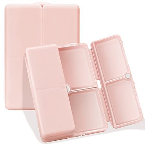 lot 5048 image: FYY Daily Pill Organizer, 7 Compartments Portable Travel Pill Case Folding DesignPill Box for Purse Pocket to Hold Vitamins,Cod Liver Oil,Supplements and Medication-Pink