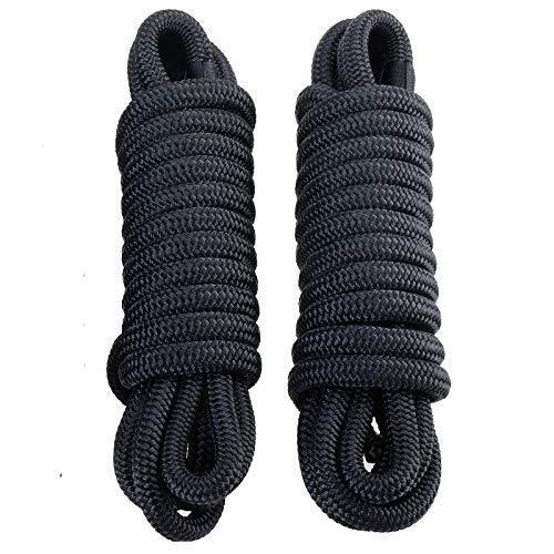 lot 5115 image: Amarine Made Double Braided Nylon Dock Lines 4840 lbs Breaking Strength (L 35 ft. D12 inch Eyelet 12 inch) 2 Pack of Marine Mooring Rope Boat Dock Lines Working Load Limit968 lbs