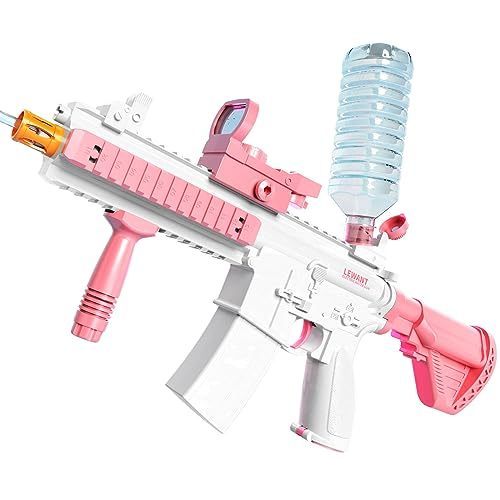 lot 6184 image: LEWANT Electric Water Guns for Adults Kids, Pink Squirt Gun, Automatic Water Blaster Gun up to 32 FT Shooting Range, 370CC-870CC Capacity Water Gun Outdoor Water Toys Swimming Pool Beach Party