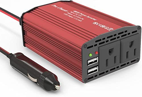 lot 6245 image: Pro Chaser 400W Power Inverters for Vehicles - DC 12v to 110v AC Car Inverter Converter, 6.2A Dual USB Charging Ports, Dual AC Adapter for Air Compressor Laptops