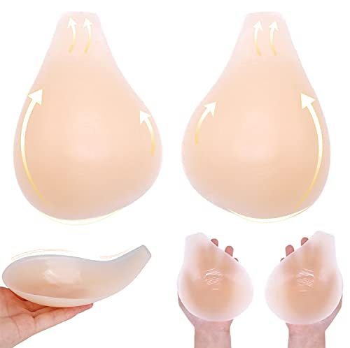 lot 7366 image: Adhesive Bra, Breast Lift Strapless Backless Silicone Bra Nippless Covers Push Up Self Invisible Sticky Bra for Women (CD Cup, Large)