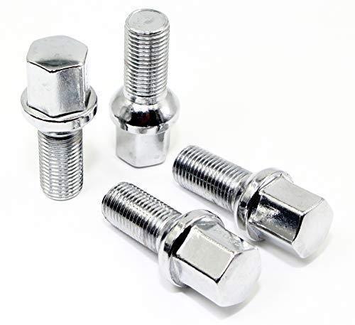 lot 1083 image: Set of 20 Veritek 14x1.5mm Chrome OE 2.10 Inch 28mm Shank Length 17mm Hex R12 Ball Seat Wheel Lug Bolts for Mercedes Audi VW Factory Wheels
