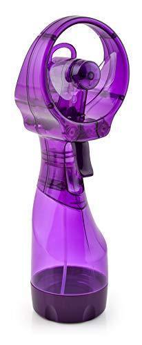 lot 6079 image: O2COOL Deluxe Handheld Battery Powered Water Misting Fan (Purple)