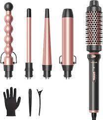 lot 3598 image: 5-in-One Professional Ceramic Interchangeable Curling Wand Set