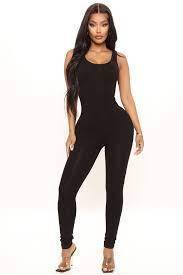 lot 5469 image: Womens Bodycon Black Jumpsuit, L