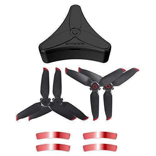 lot 4055 image: YueLi FPV Drone Accessories Propeller Storage Box 4-Blade Propellers 2 Pairs with Arm Stickers of The Same Color and for DJI FPV Drone (Red Edge)