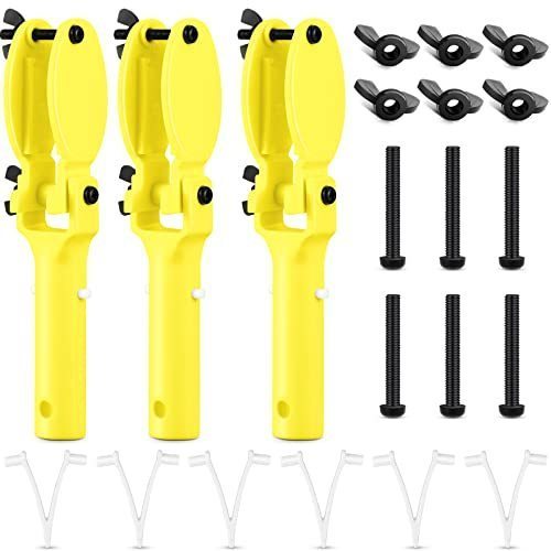 lot 4125 image: Therwen 3 Pcs Tablet Holder for Pool Pole, Swimming Pool Tablet Holder with Replacement 6 Pcs Butterfly V Clips and 6 Pcs Screws for Cleaning Tool 3 Inch Tablets